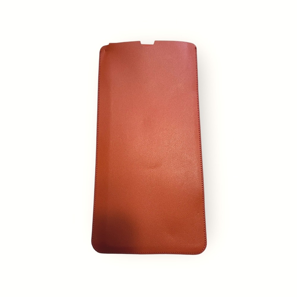 Leather Sleeve Case Pouch Holder‎ for Phone or Small Tablet - Cognac Brown